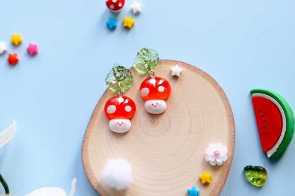 Happy Mushroom Earrings