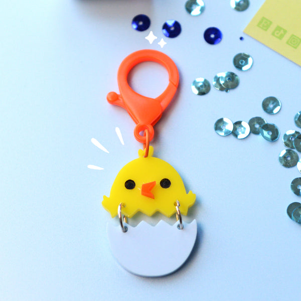 Hatching chick keychain