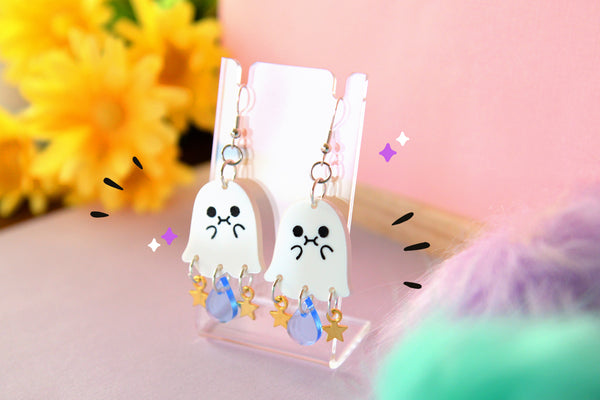 Ghost acrylic earrings