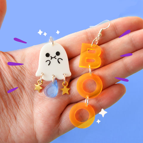 Ghost halloween earrings