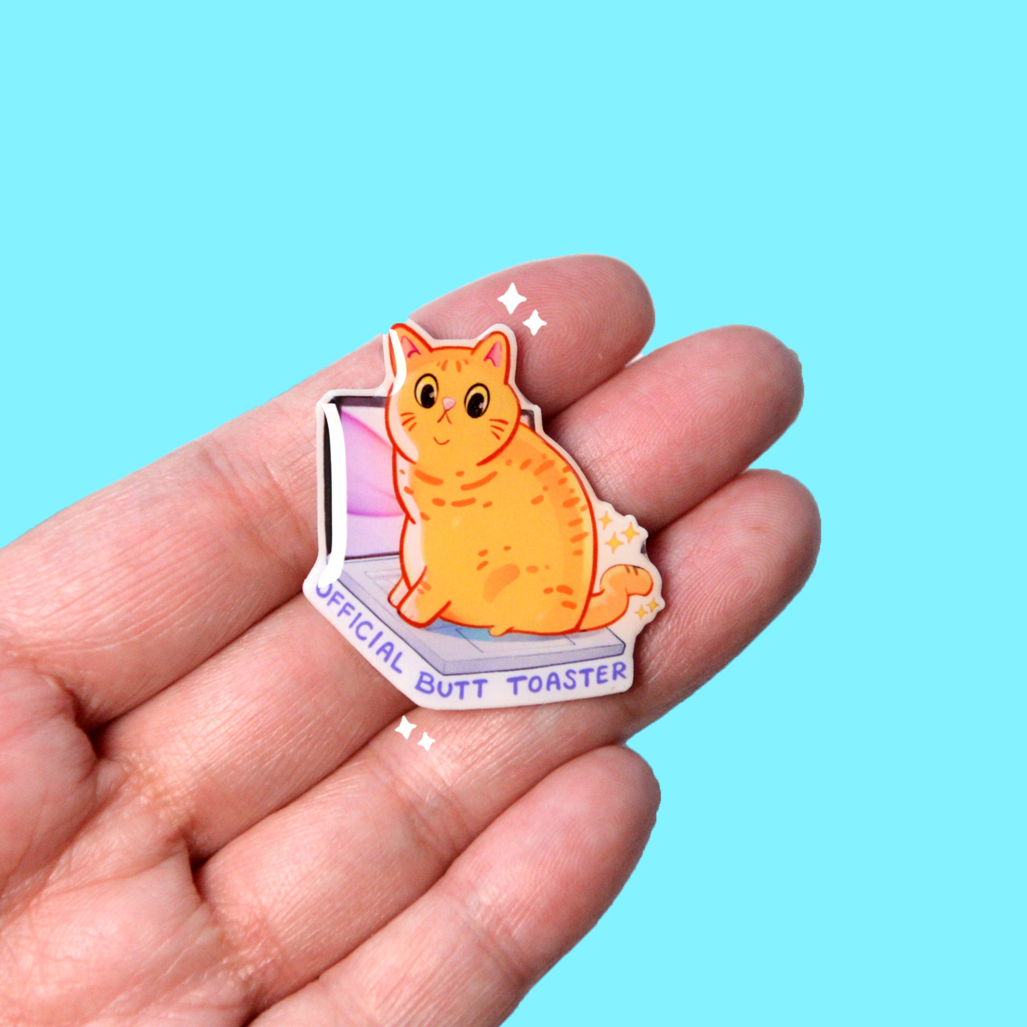 Ginger tabby cat acrylic pin