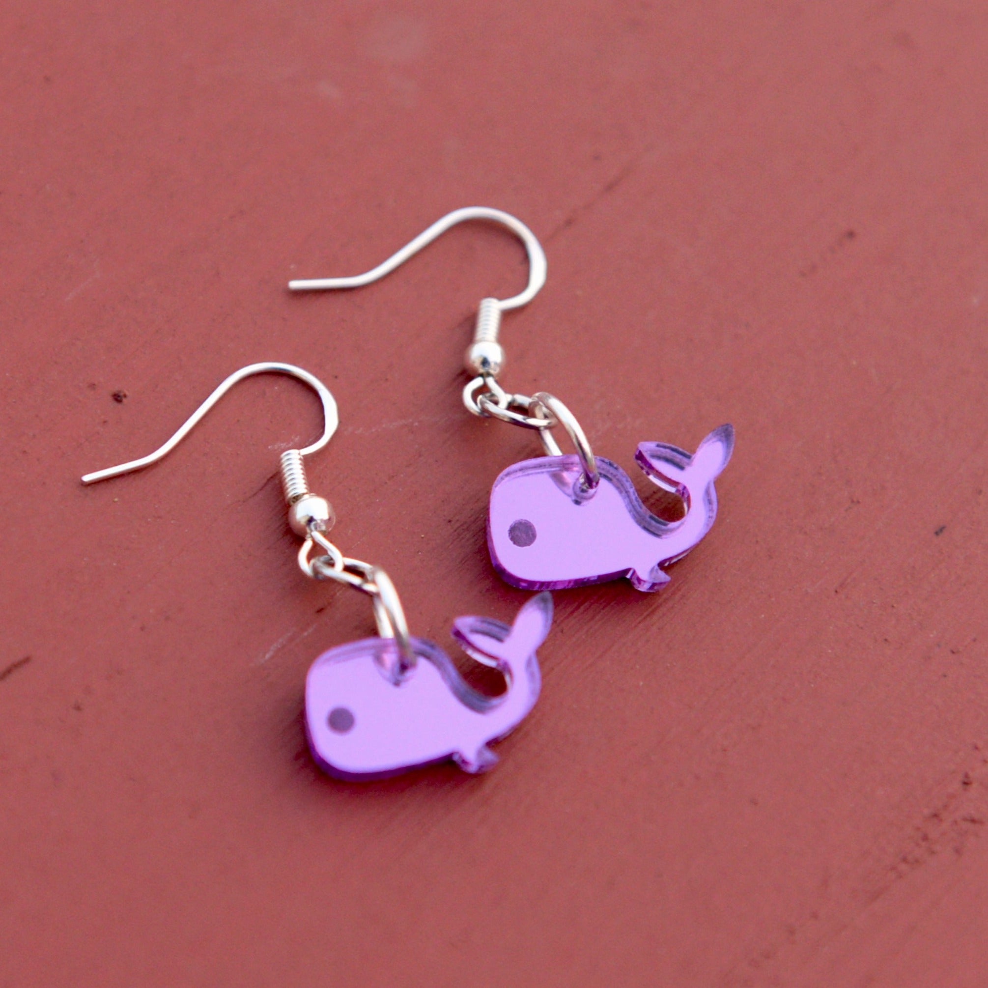 Whale dangle earrings